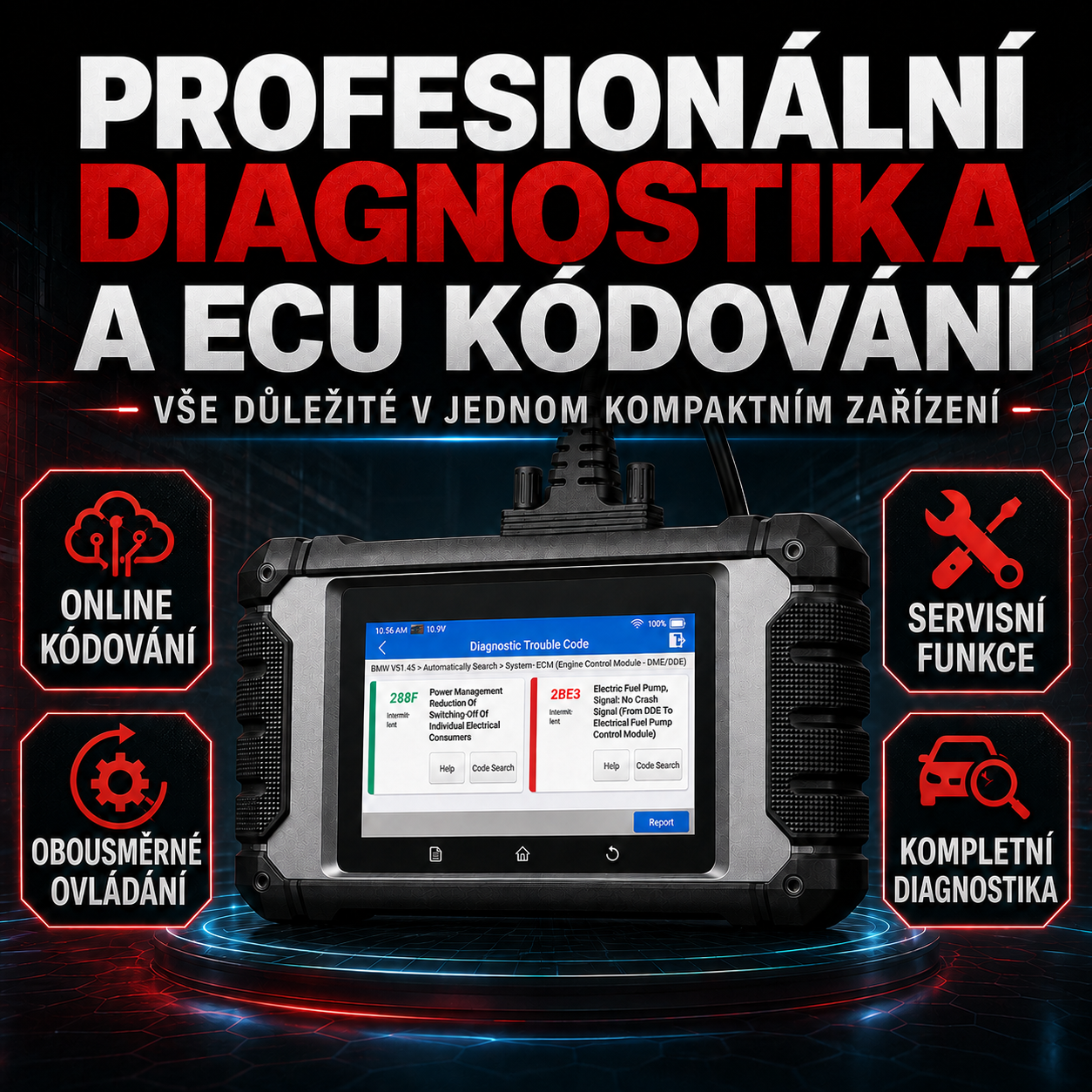 Profesionální diagnostika 4″ pro Mercedes-Benz, BMW a VAG