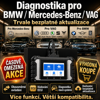 Profesionální diagnostika 4″ pro Mercedes-Benz, BMW a VAG