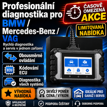 Profesionální diagnostika 4″ pro Mercedes-Benz, BMW a VAG